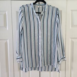 Spense Striped Button Down Blouse, Women's Size Medium
